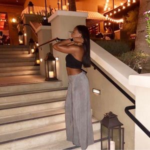 Elan Gray Wrap around Pant; wide leg Size Small. Worn Once! Like new